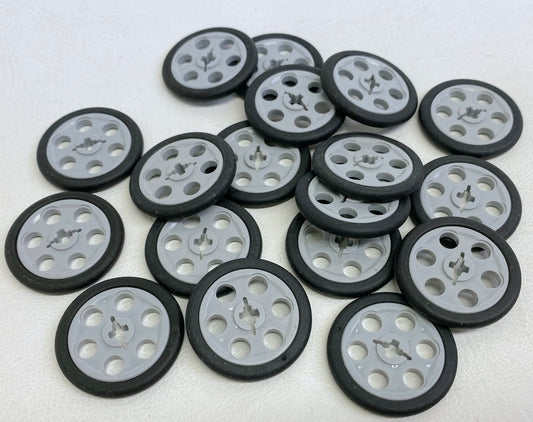 LEGO Technic Wedge Belt Wheel / Pulley Fun Pack of 18 Light Bluish Grey with Black Tyres