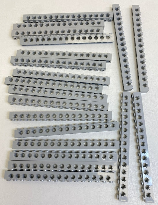 LEGO Technic Brick 1x16 Pack of Approx 20 Light Bluish Grey