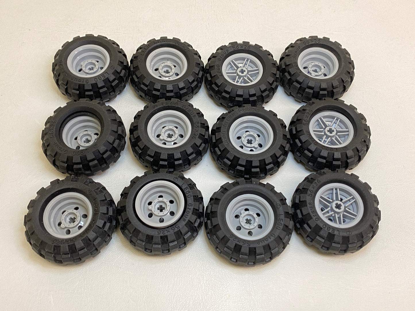 LEGO Technic Tyre 56x26 Pack of 12 With Light Bluish Grey Hubs