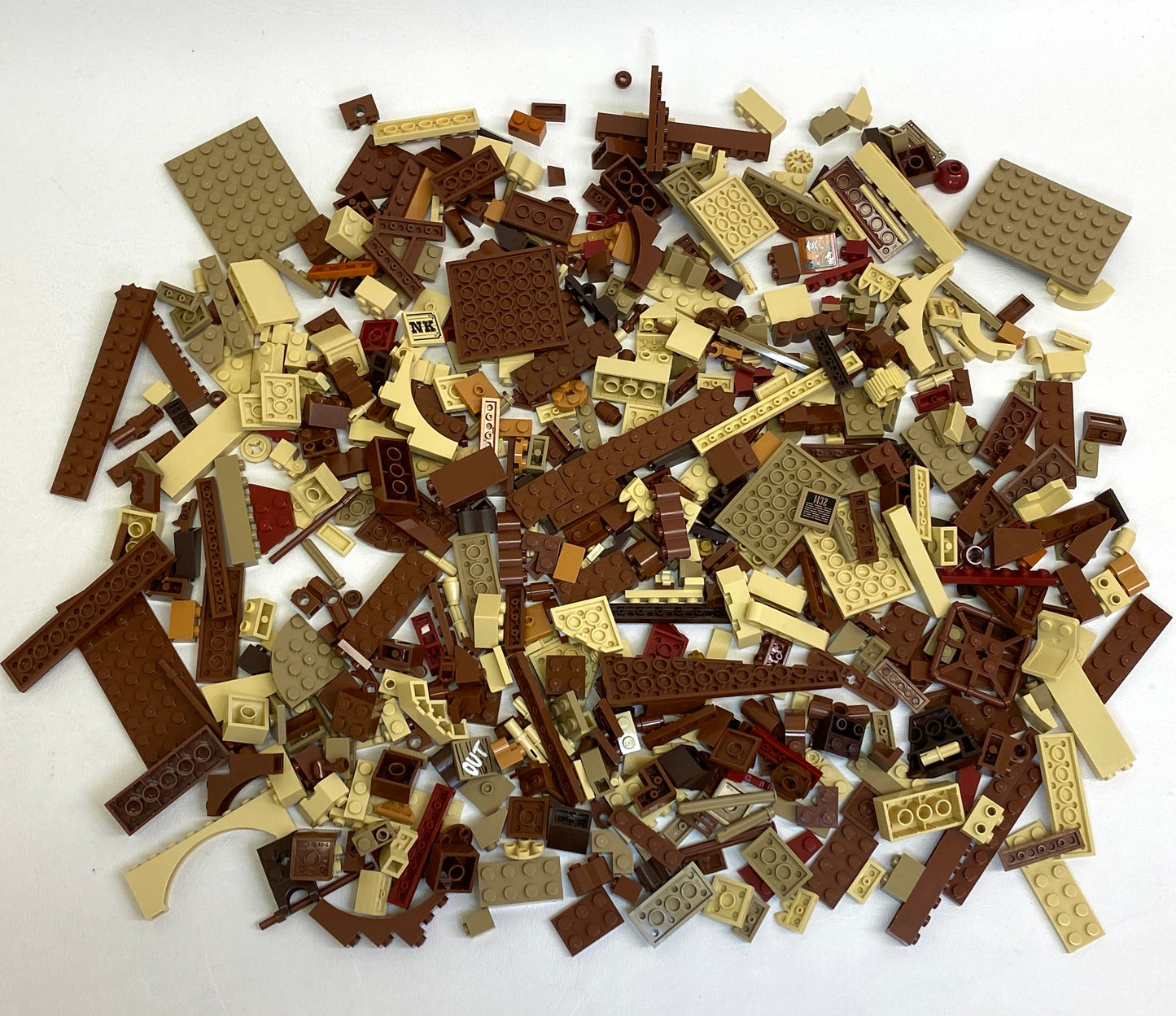 LEGO Shades of Brown & Tan Fun Pack Mixed Pieces Bricks Slopes Plates and More