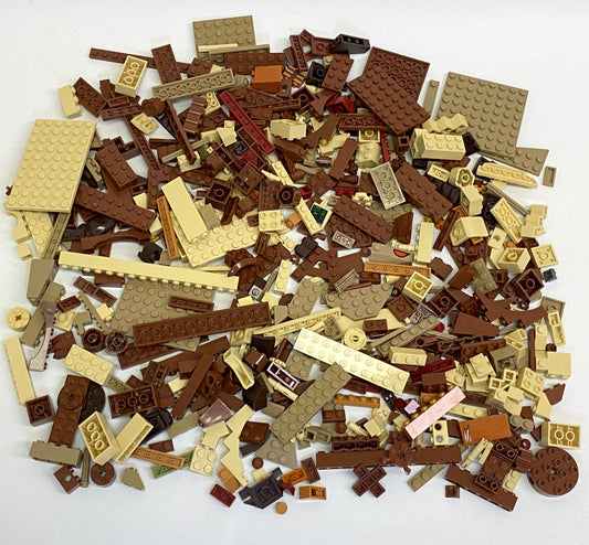 LEGO Shades of Brown & Tan Fun Pack Mixed Pieces Bricks Slopes Plates and More