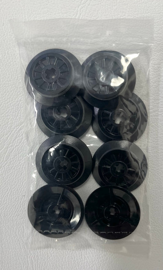 LEGO Trains BRAND NEW Black Wheel with Technic Axle Hole and Rubber Friction Band Pack of 8