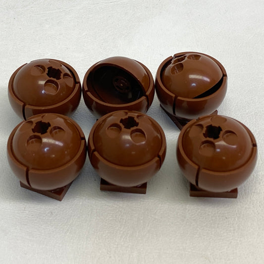 LEGO Star Wars Reddish Brown Turret Ball and Socket 3x3 Base Fun Pack of 6