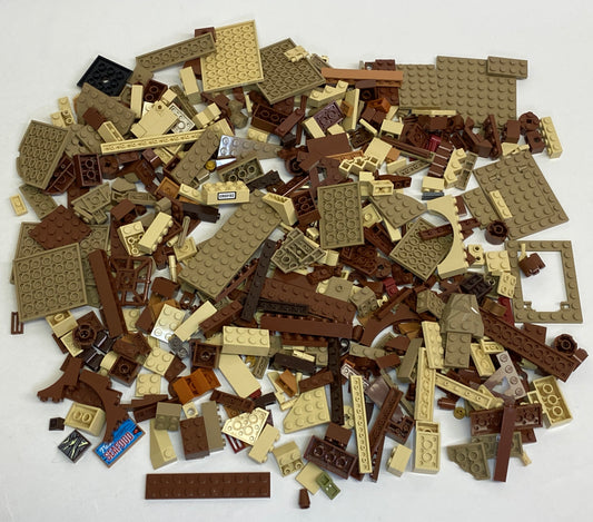 LEGO Shades of Brown & Tan Fun Pack Mixed Pieces Bricks Slopes Plates and More