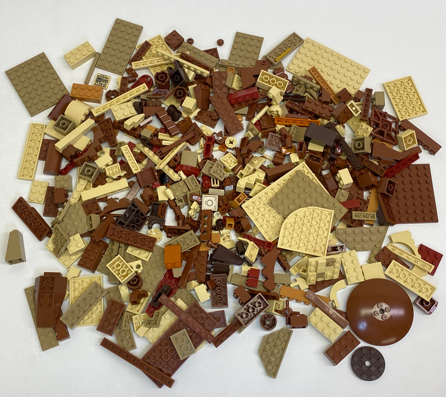 LEGO Shades of Brown & Tan Fun Pack Mixed Pieces Bricks Slopes Plates and More