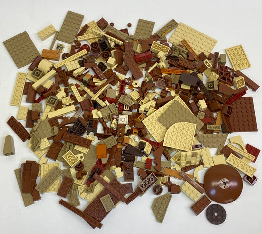 LEGO Shades of Brown & Tan Fun Pack Mixed Pieces Bricks Slopes Plates and More