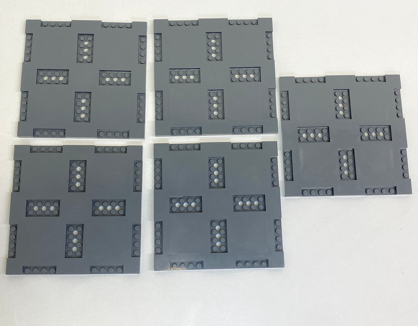 LEGO Dark Bluish Grey Road Tile Brick Modified 16x16 Fun Pack of 5