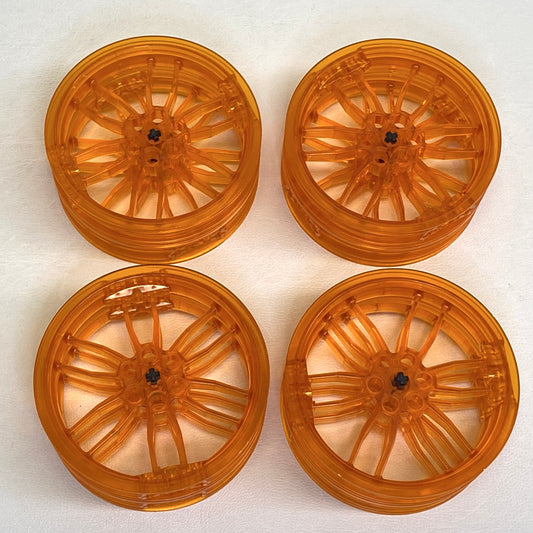LEGO Technic Trans Orange Motorcycle Wheel 75x17 Fun Pack of 4