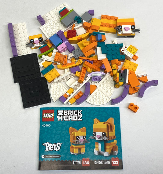 LEGO BrickHeadz Ginger Tabby & Kitten Set #40480 As Pictured - Includes Instructions