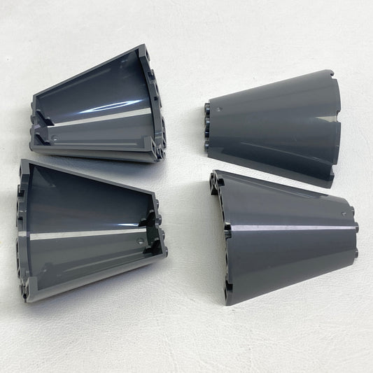 LEGO Dark Bluish Grey Cone Half 8x4x6 Fun Pack of 4