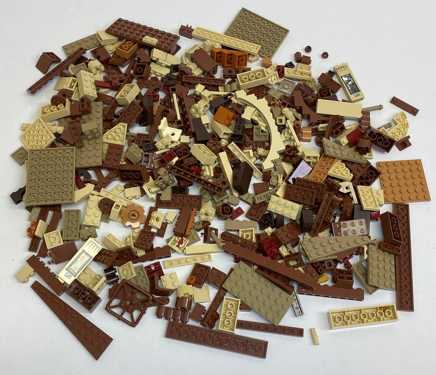 LEGO Shades of Brown & Tan Fun Pack Mixed Pieces Bricks Slopes Plates and More