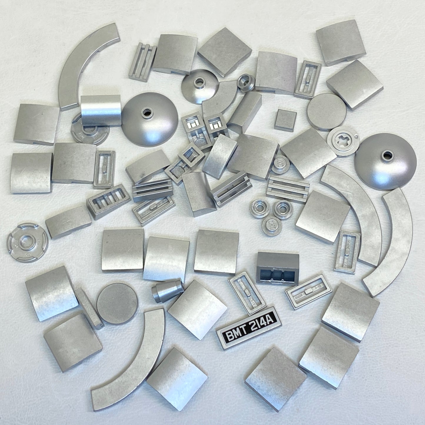 LEGO Metallic Silver Fun Pack Mixed Small Pieces Dishes Tiles Slopes and More