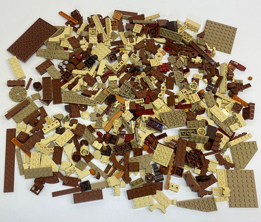 LEGO Shades of Brown & Tan Fun Pack Mixed Pieces Bricks Slopes Plates and More