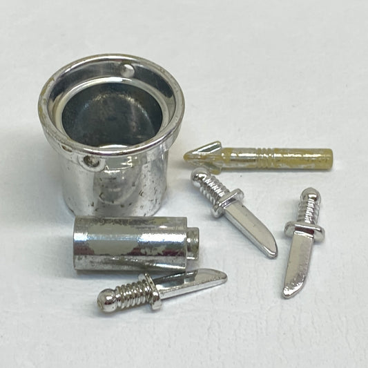 LEGO Chrome Silver Mixed Fun Pack Harpoon / Knives / Round Brick / Bucket