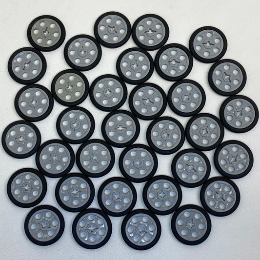 LEGO Technic Wedge Belt Wheel / Pulley Fun Pack of 34 Light Bluish Grey with Black Tyres