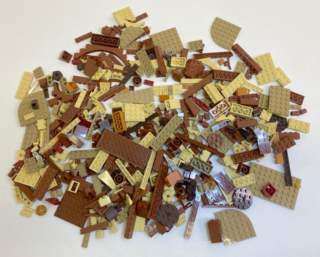 LEGO Shades of Brown & Tan Fun Pack Mixed Pieces Bricks Slopes Plates and More