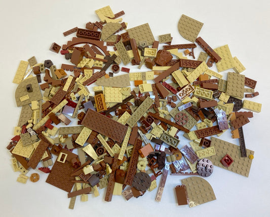 LEGO Shades of Brown & Tan Fun Pack Mixed Pieces Bricks Slopes Plates and More