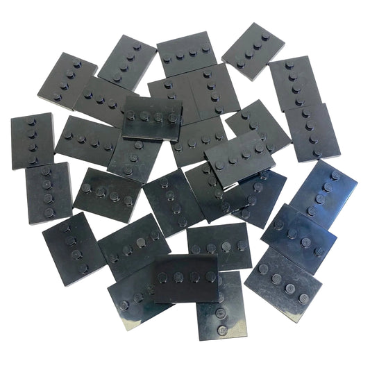 LEGO Tile 3x4 Pack of 30 Black Minifigure Display Base