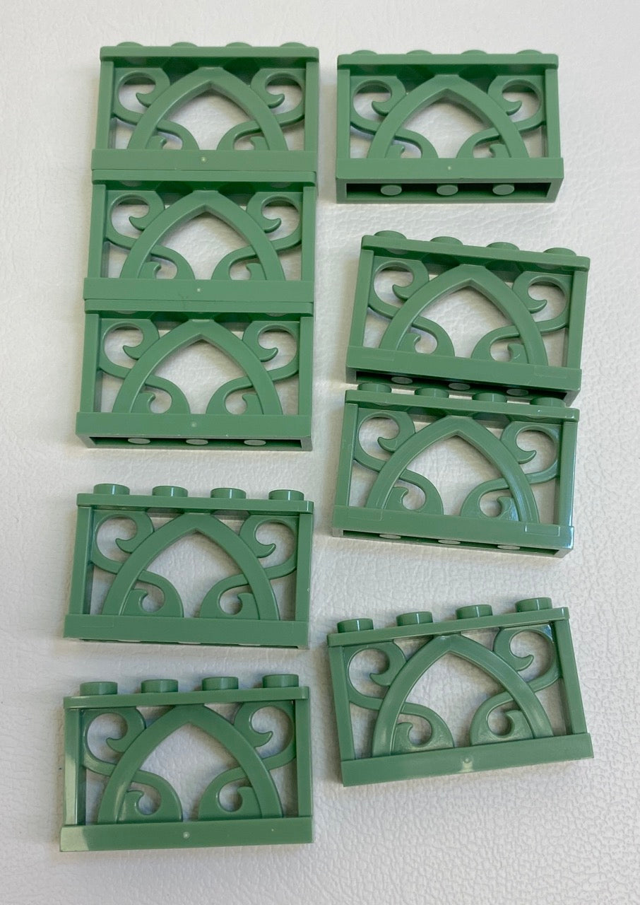 LEGO Sand Green Ornamental Fences 1x4x2 Fun Pack
