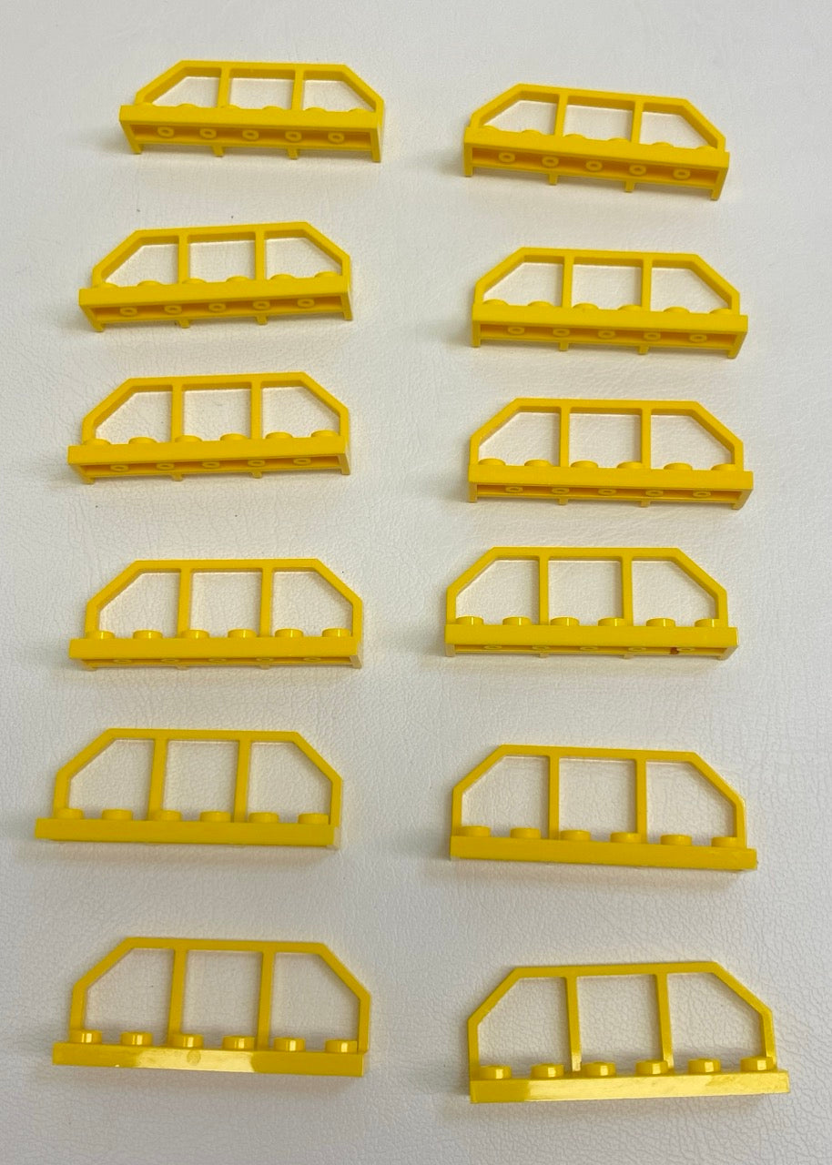 LEGO Yellow Fence 1x6 Wagon End Pack of 12