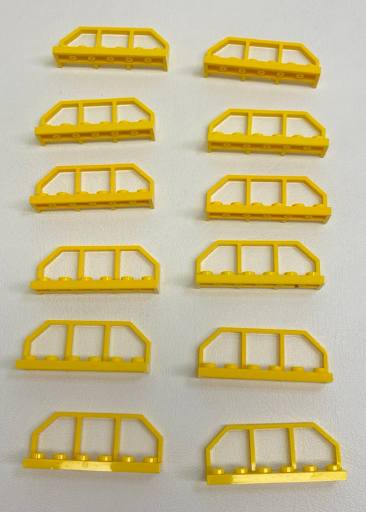LEGO Yellow Fence 1x6 Wagon End Pack of 12