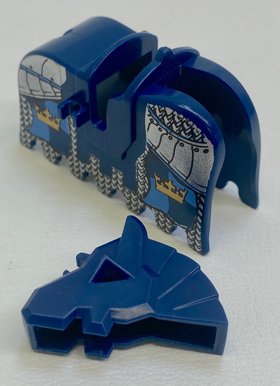 LEGO Castle Animal Horse Armour Helmet and Saddle / Barding Dark Blue