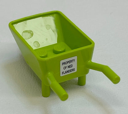LEGO The Simpsons Minifigure Wheelbarrow with "PROPERTY OF NED FLANDERS" Sticker