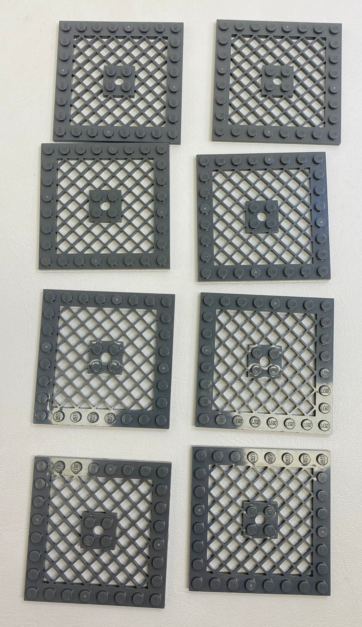 LEGO Grille Plate 8x8 Pack of 8 Dark Bluish Grey