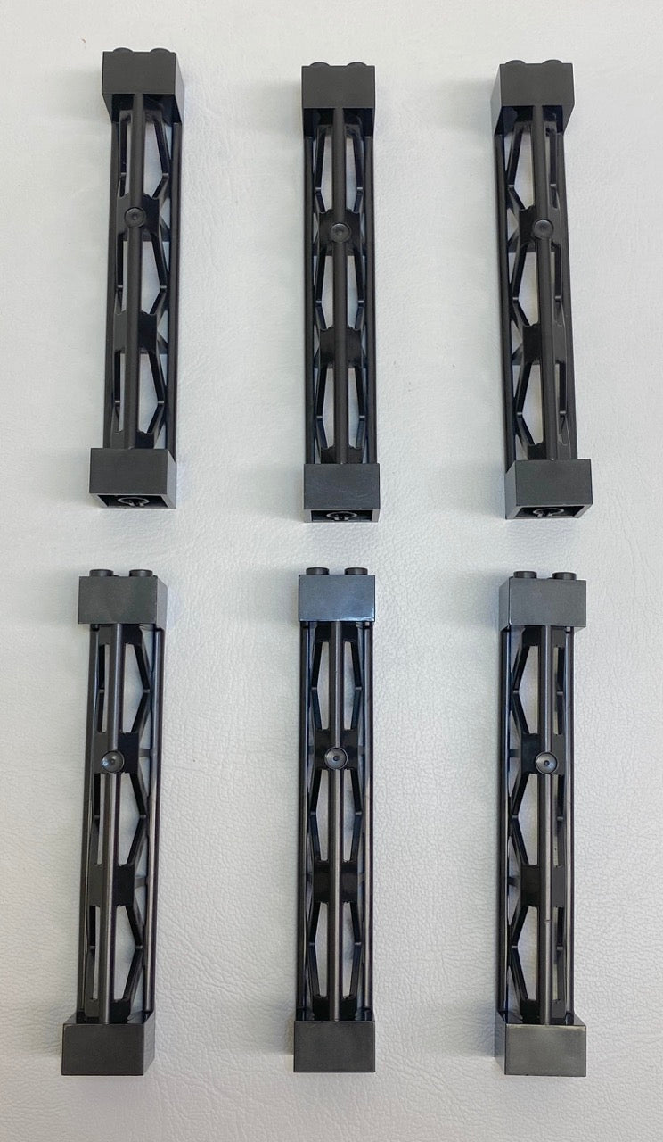 LEGO Support 2x2x10 Pack Of 6 Pearl Dark Grey - Type 4