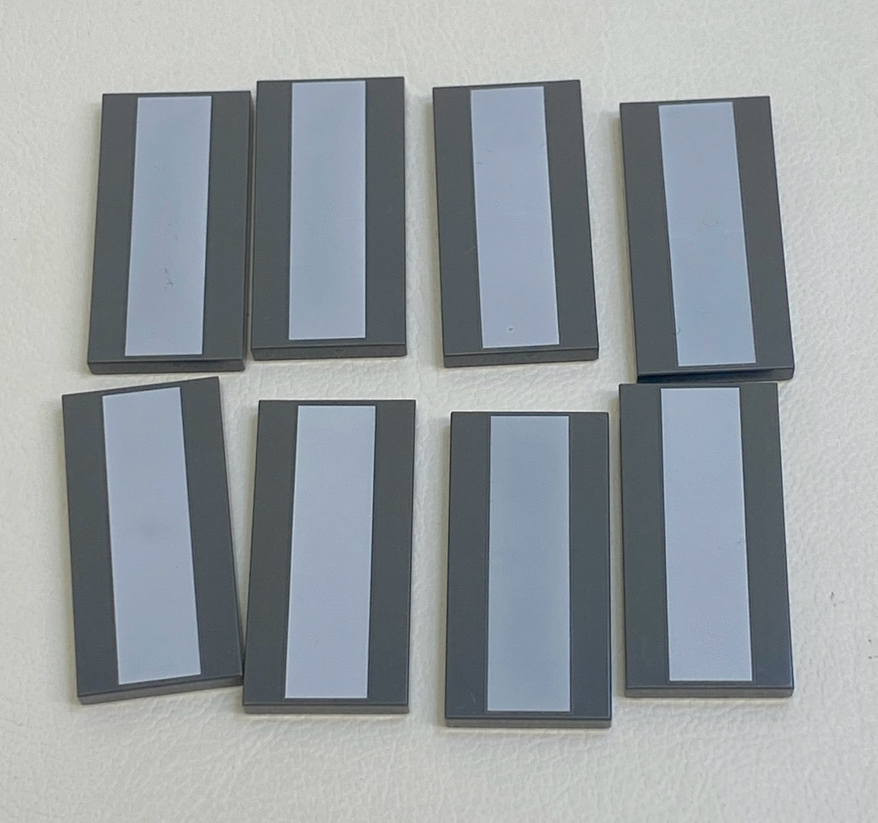 LEGO Tile 2x4 Fun Pack of 8 Dark Bluish Grey with White Stripe