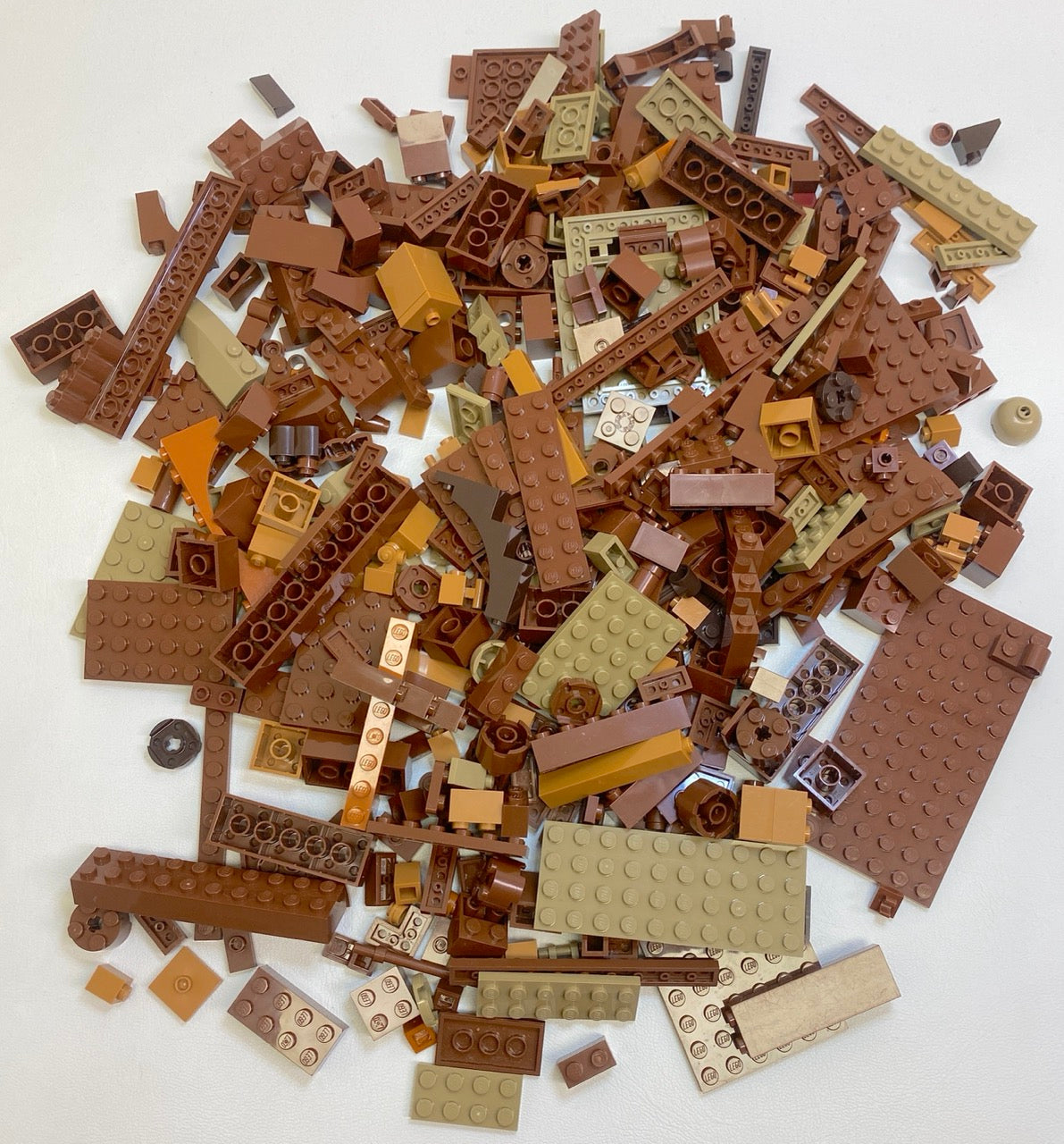 LEGO Shades of Brown & Tan Fun Pack Mixed Pieces Bricks Slopes Plates and More