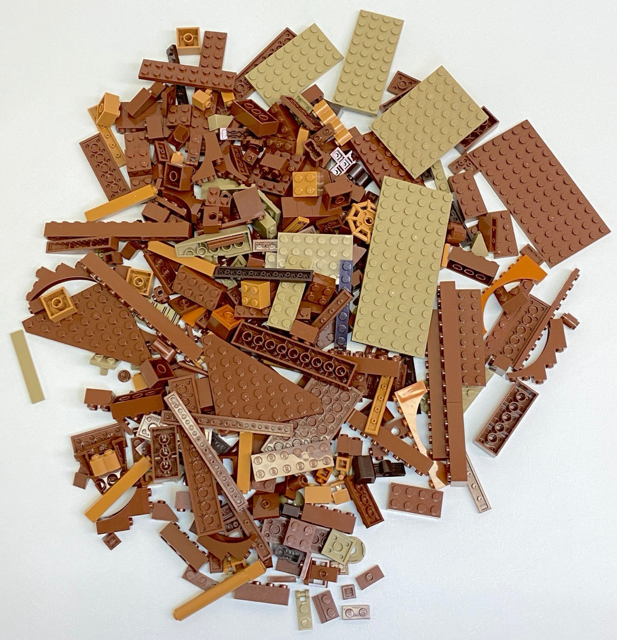LEGO Shades of Brown & Tan Fun Pack Mixed Pieces Bricks Slopes Plates and More