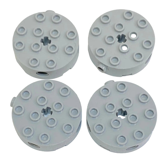 LEGO Round 4x4 Brick Pack of 4 Light Bluish Grey