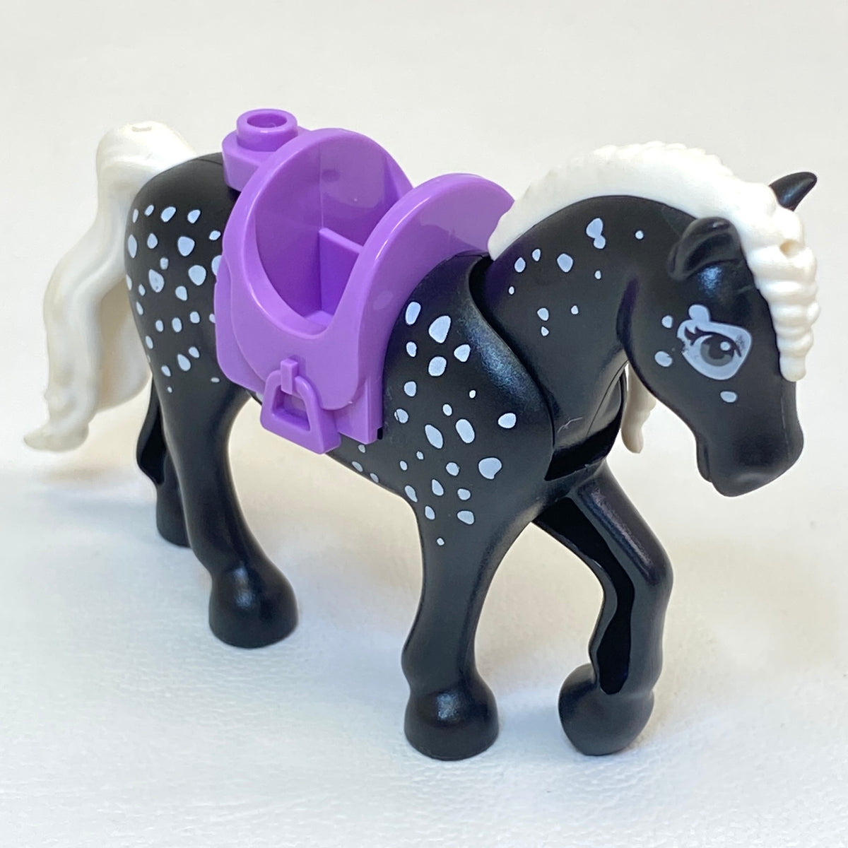LEGO Animal Horse Black with White Rubber Tail and Mane