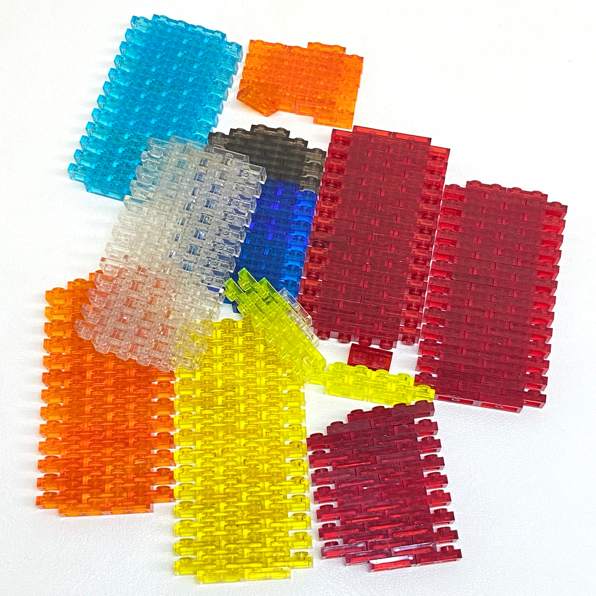 LEGO 1x2 Plate Pack of Over 100 Mixed Trans Colours