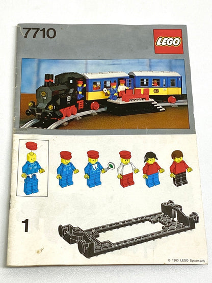 LEGO Vintage Push-Along Passenger Steam Train Set #7710 with Instructions As Pictured