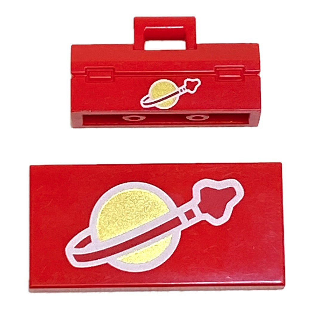 LEGO Red Tile 2x4 and Toolbox with Space Logo Fun Pack
