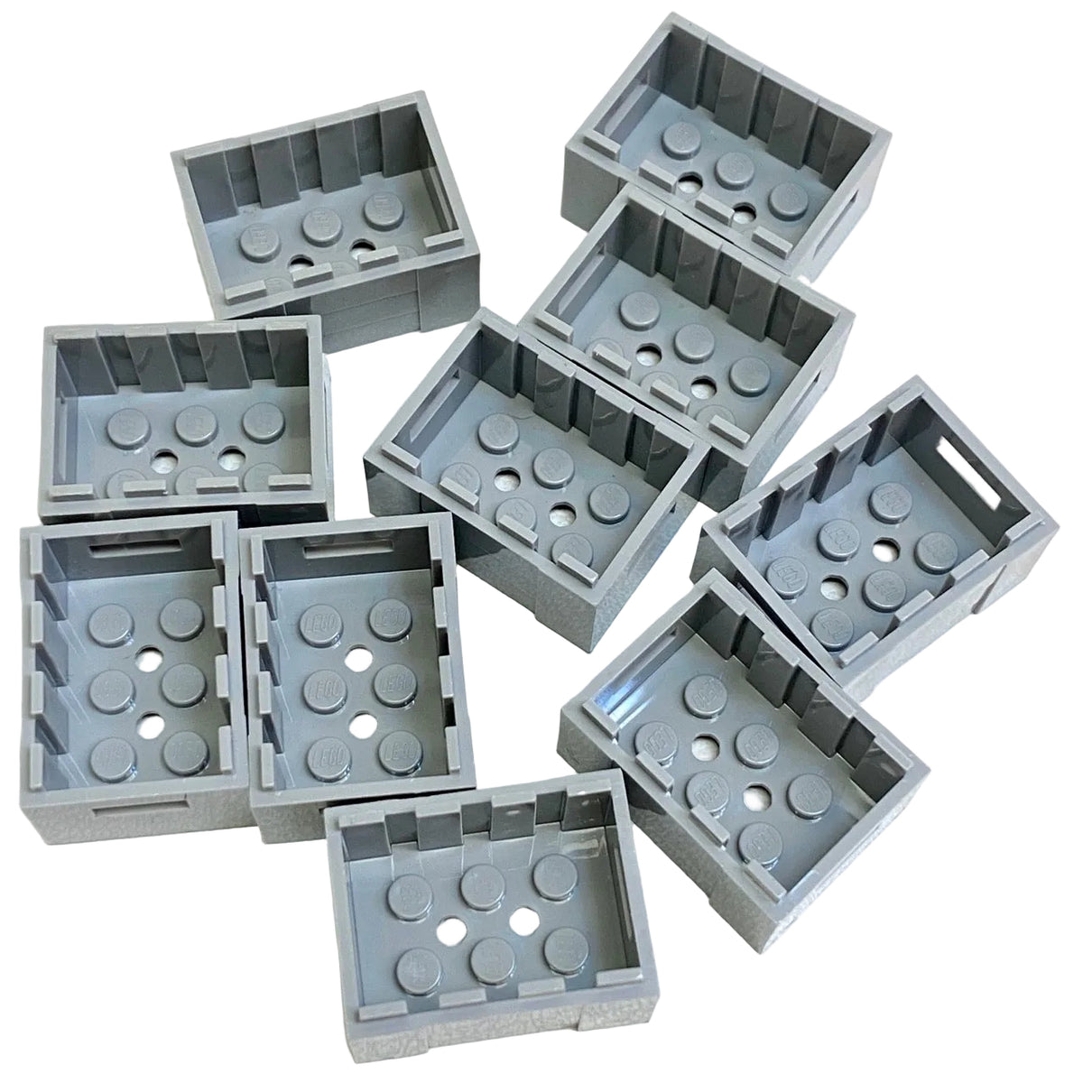 LEGO Light Bluish Grey Container Crates 3x4x1 2/3 Pack of 10