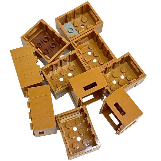 LEGO Medium Nougat Container Crates 3x4x1 2/3 Pack of 10