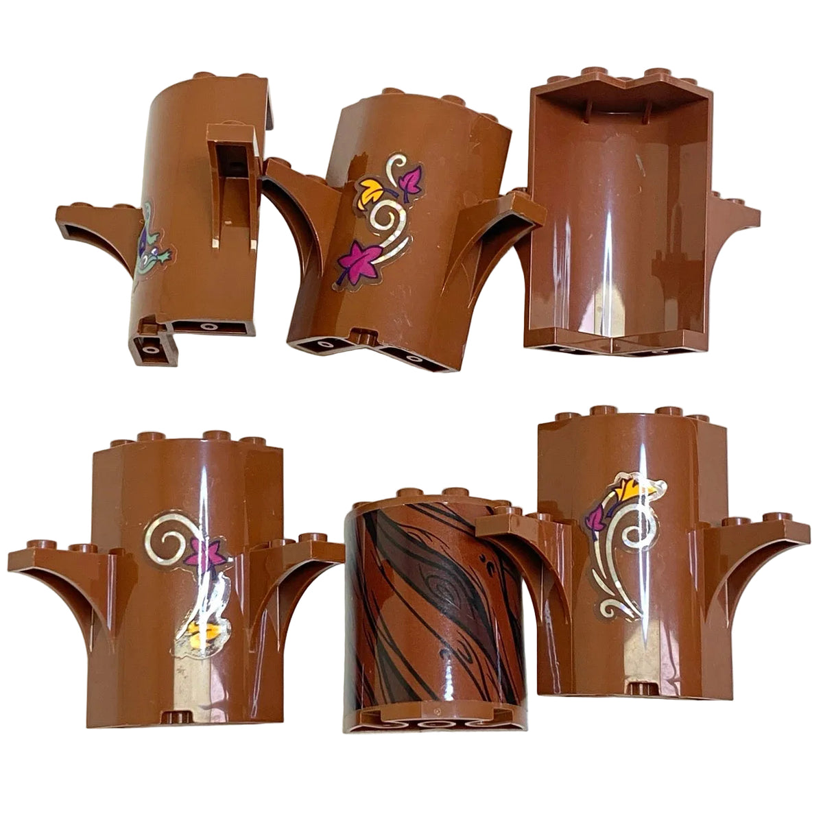 LEGO Plants Tree Trunk Cylinders Mixed Fun Pack Reddish Brown