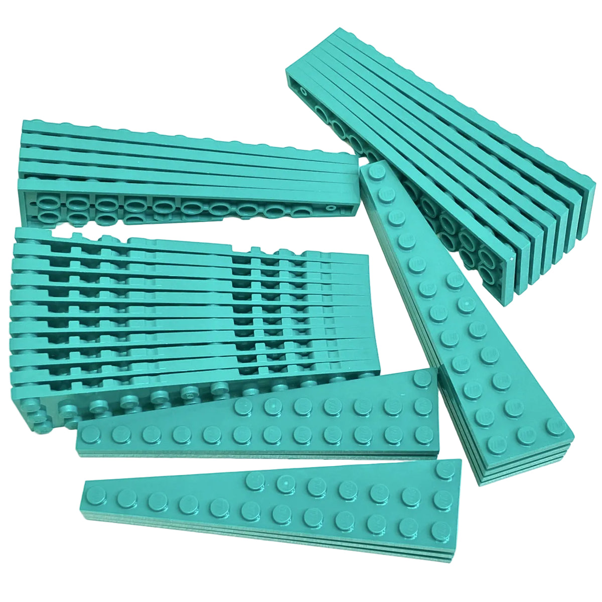 LEGO Dark Turquoise 12x3 Left Wedges Fun Pack