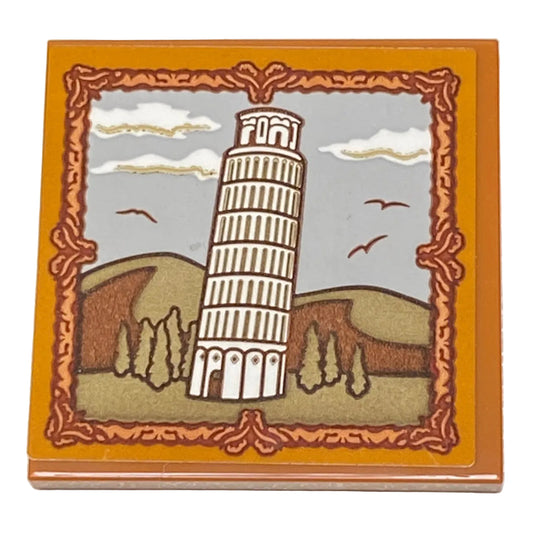 LEGO 4x4 Tile with Leaning Tower of Pisa Sticker