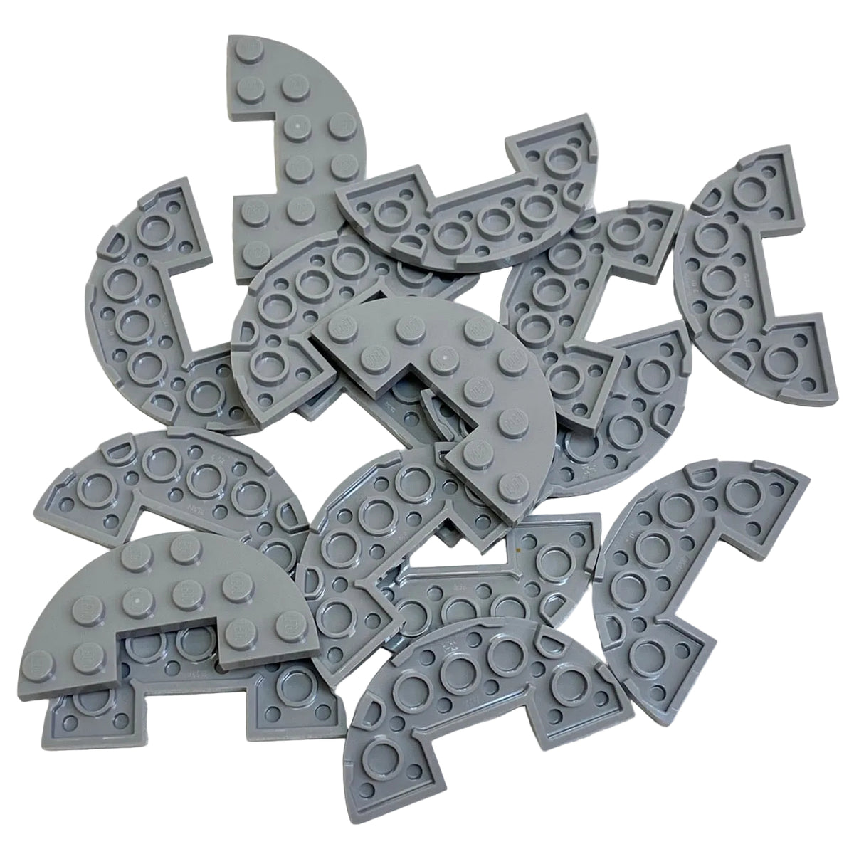 LEGO Light Bluish Grey Round Half 3x6 Plate Fun Pack