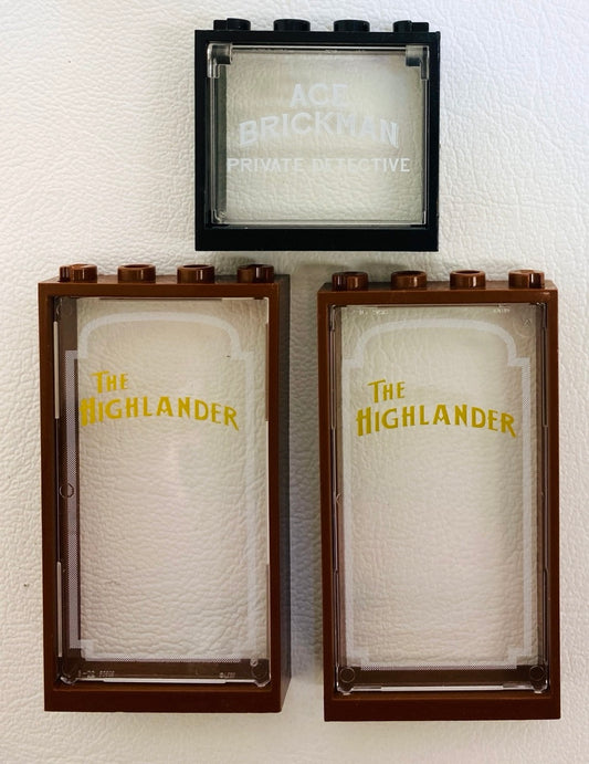LEGO Window Fun Pack "Ace Brickman" and "The Highlander" from Modular Detective's Office
