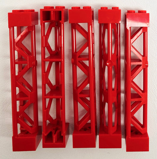 LEGO Support 2x2x10 Pack Of 5 Red