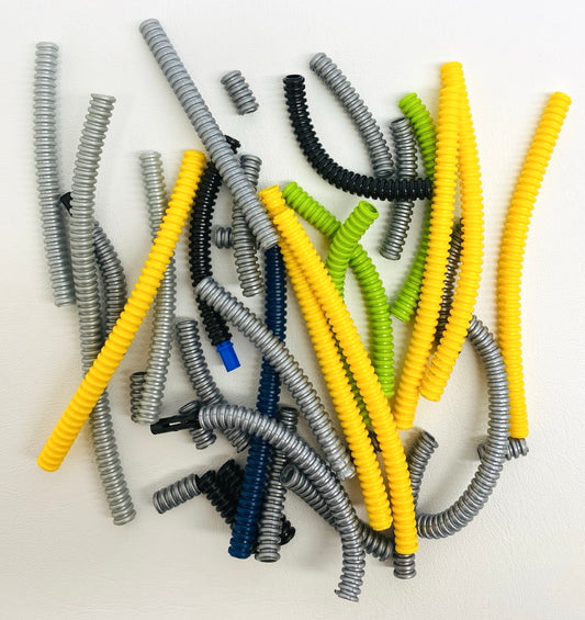 LEGO Hose 7mm Ribbed Fun Pack Mixed Lengths and Colours