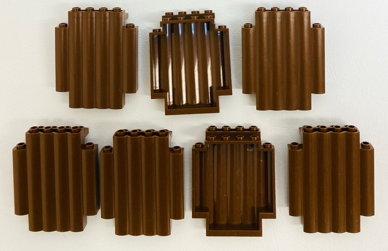 LEGO Panel 2x6x6 with Log / Palisade Profile Pack of 7 Brown (Old Shade)