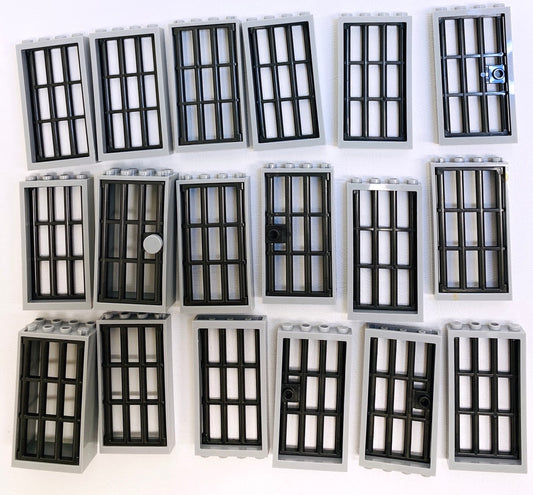 LEGO Door and Window Fun Pack Light Bluish Grey Frames with Pearl Dark Grey Bars