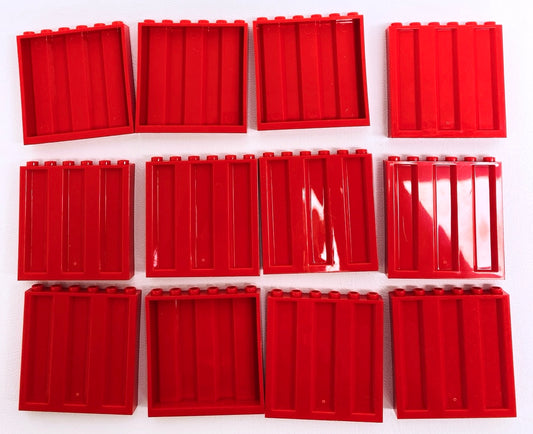 LEGO Corrugated Panel 1x6x5 Pack of 12 Red