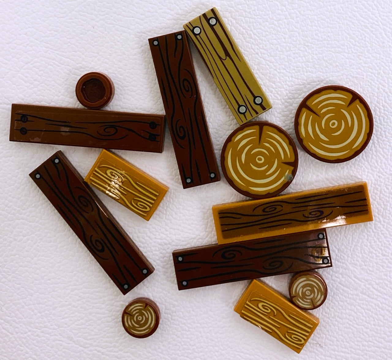 LEGO Printed and Stickered Tiles Wood / Timber Fun Pack Mixed Types